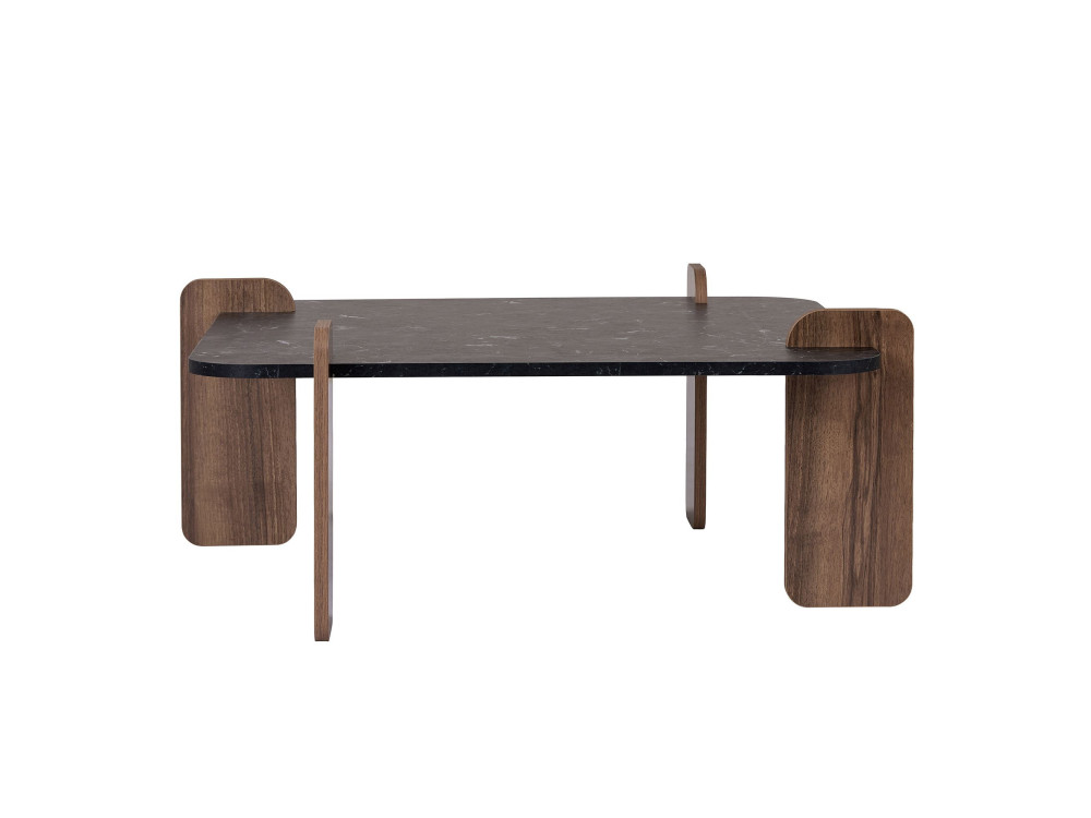 Couchtisch aus Holz "Marais" - 90 x 90 x 35 cm - Schwarz