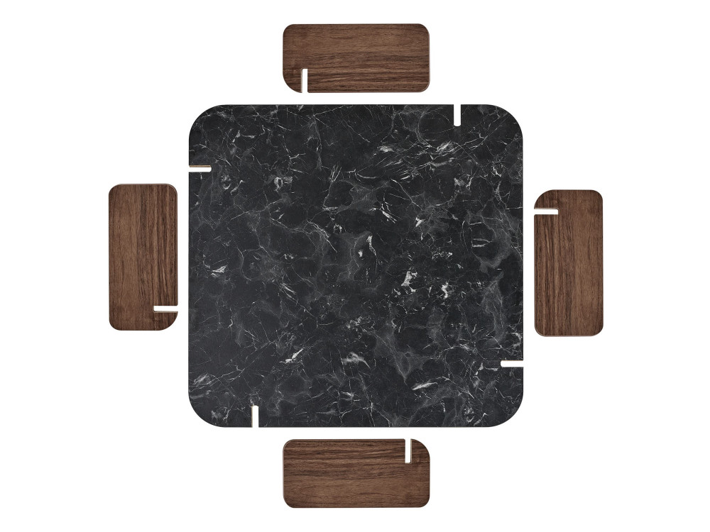 Couchtisch aus Holz "Marais" - 90 x 90 x 35 cm - Schwarz