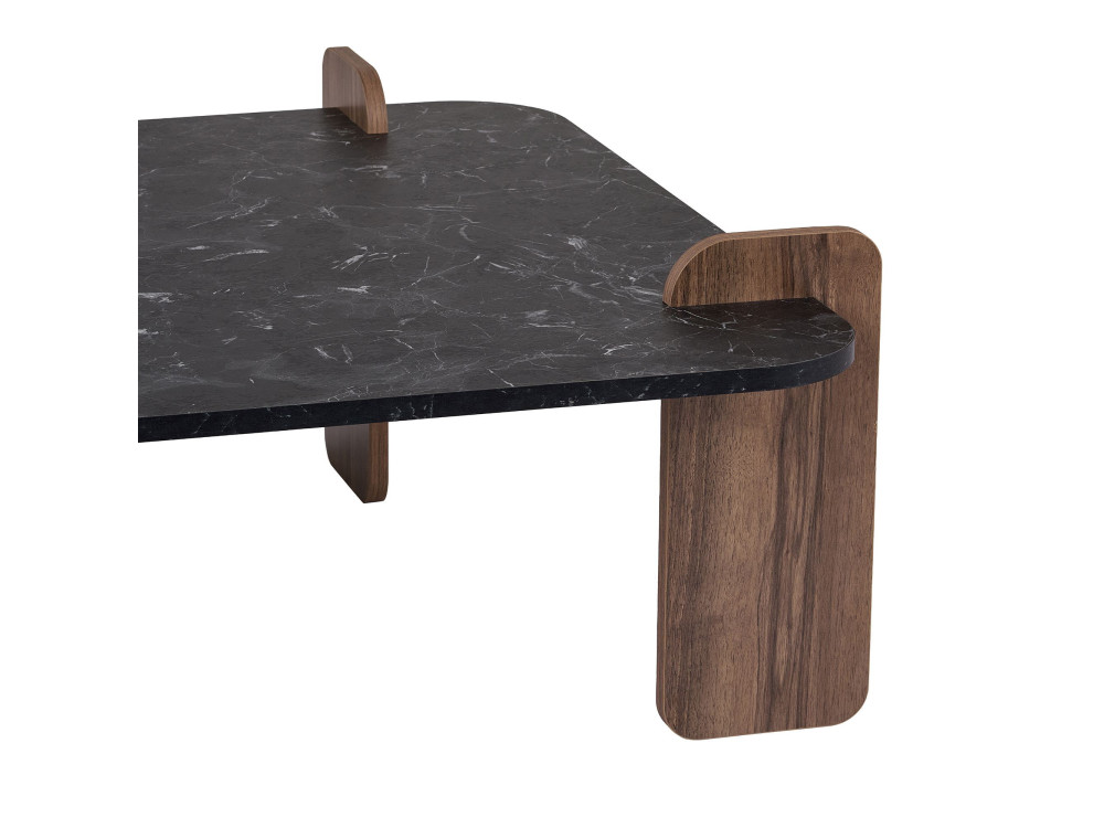 Couchtisch aus Holz "Marais" - 90 x 90 x 35 cm - Schwarz