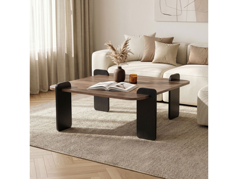 Couchtisch aus Holz "Marais" - 90 x 90 x 35 cm - Braun