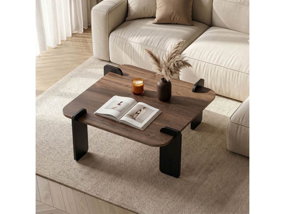 Couchtisch aus Holz "Marais" - 90 x 90 x 35 cm - Braun