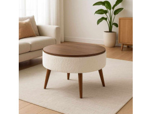 Couchtisch "Noya Round" - 60 x 60 x 44 cm - Weiß