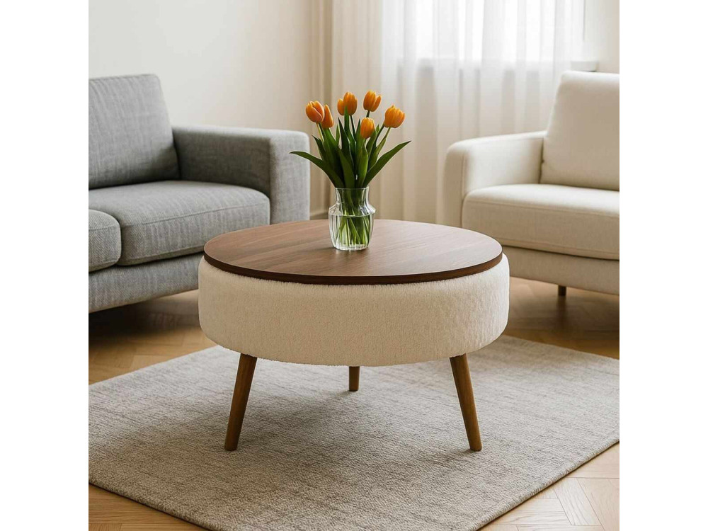 Couchtisch "Noya Round" - 60 x 60 x 44 cm - Weiß