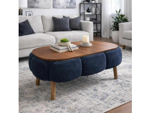 Couchtisch aus Holz "Papatya" - 98 x 68 x 45 cm - Anthrazitgrau