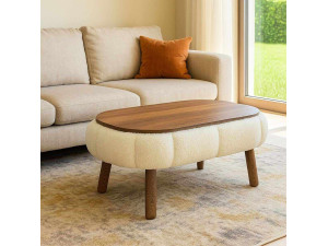 Couchtisch aus Holz "Papatya" - 98 x 68 x 45 cm - Weiß
