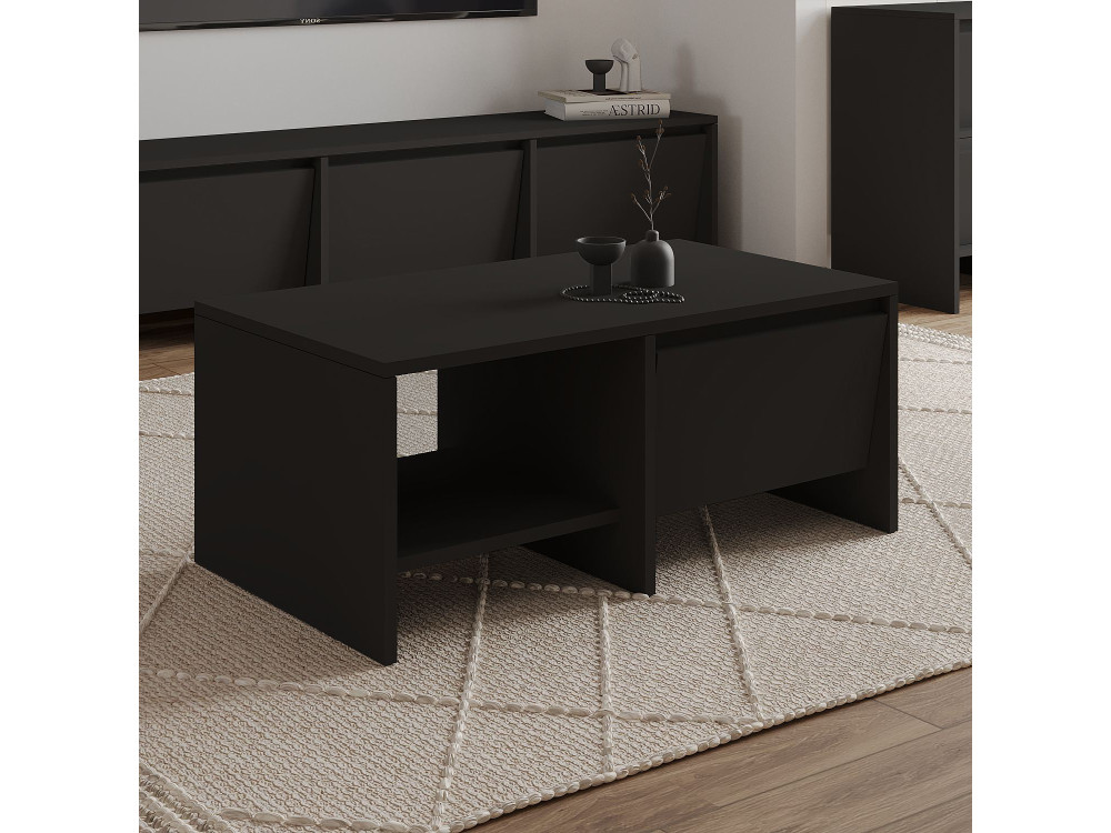 Couchtisch aus Holz "Laris" - 90 x 45 x 35 cm - Schwarz