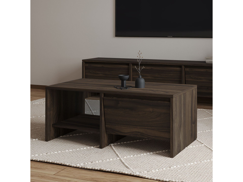 Couchtisch aus Holz "Laris" - 90 x 45 x 35 cm - Braun