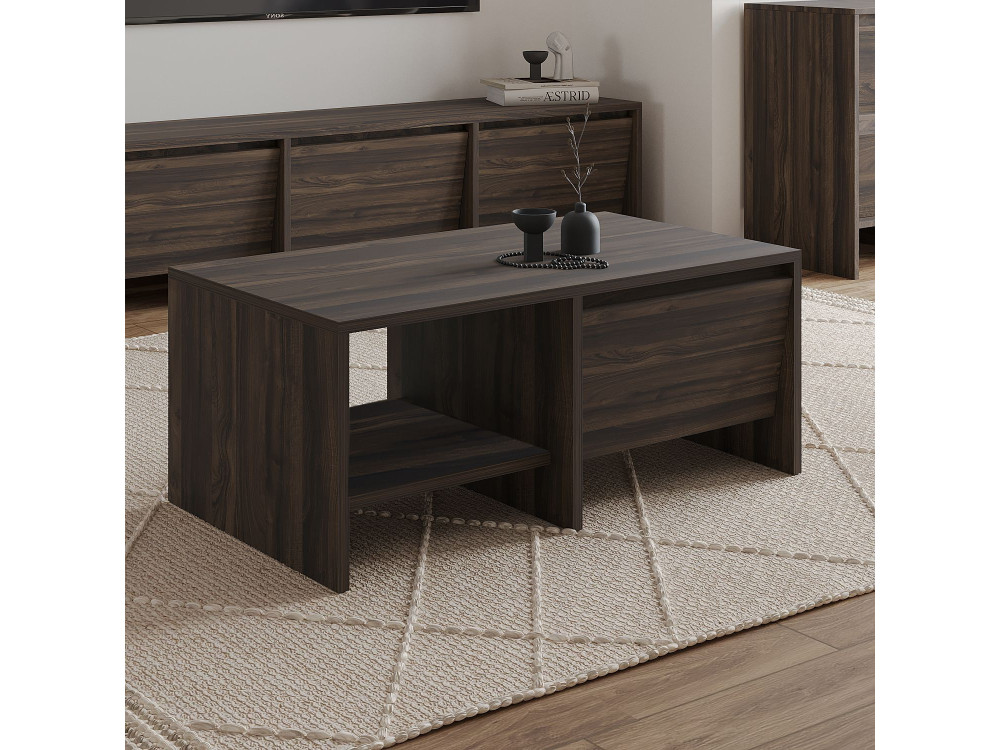 Couchtisch aus Holz "Laris" - 90 x 45 x 35 cm - Braun