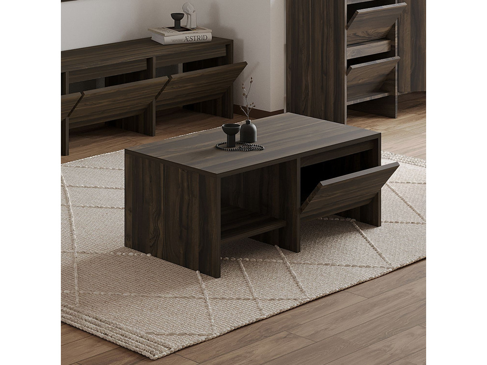 Couchtisch aus Holz "Laris" - 90 x 45 x 35 cm - Braun