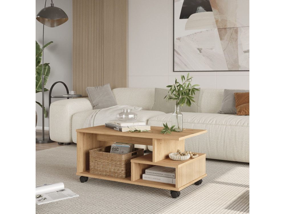 Couchtisch aus Holz "MIN9" - 90 x 51 x 42 cm - Beige