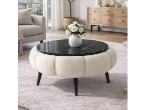 Couchtisch aus Holz "Papatya 60" - 60 x 60 x 44 cm - Weiß