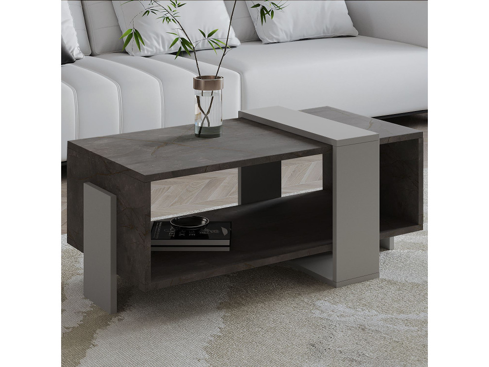 Couchtisch aus Holz "Meleni" - 90 x 49 x 40 cm - Grau