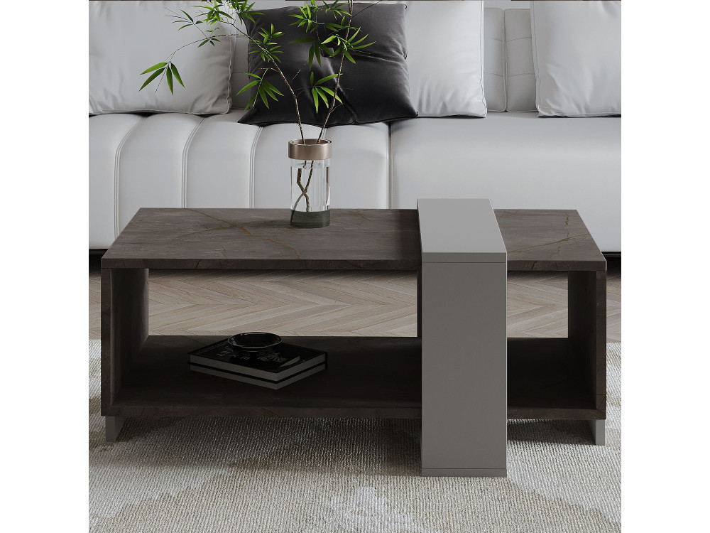 Couchtisch aus Holz "Meleni" - 90 x 49 x 40 cm - Grau