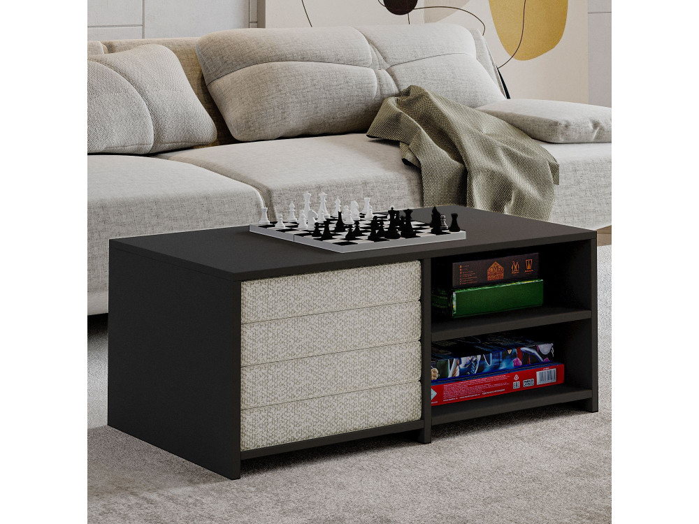 Couchtisch-Set aus Holz "Gord" - 90 x 45 x 44.1 cm - Anthrazit