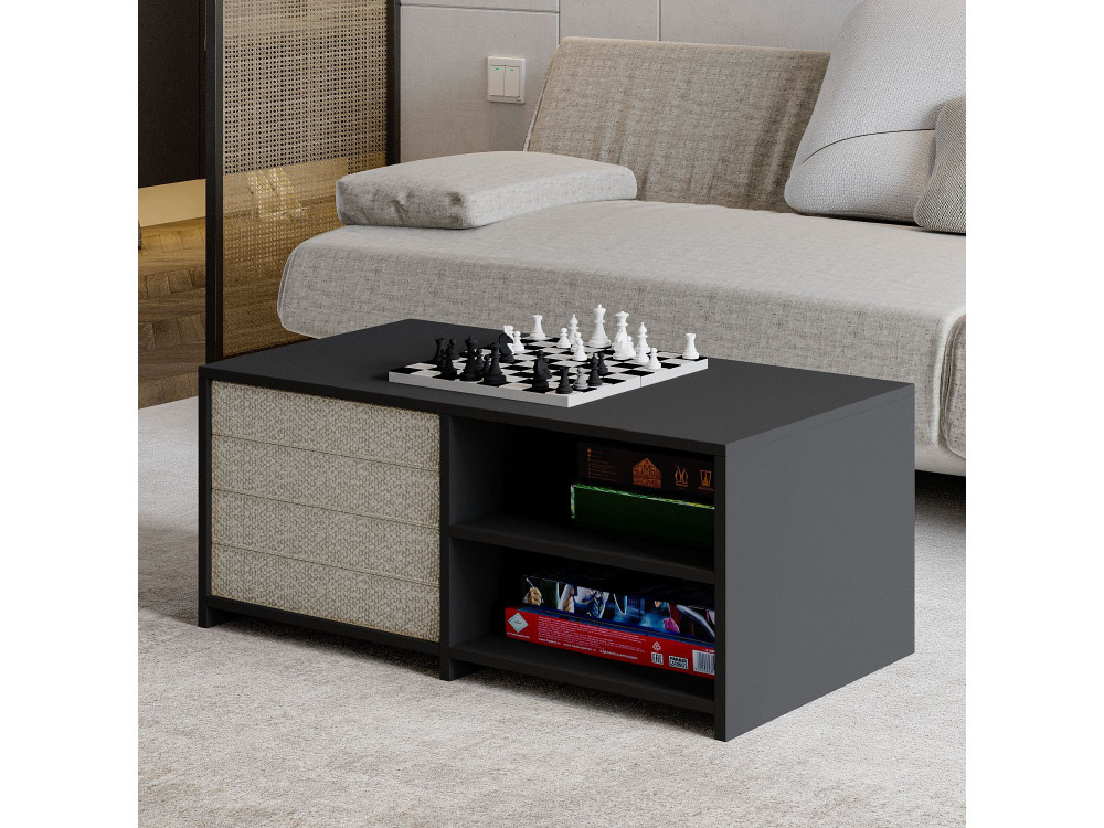 Couchtisch-Set aus Holz "Gord" - 90 x 45 x 44.1 cm - Anthrazit