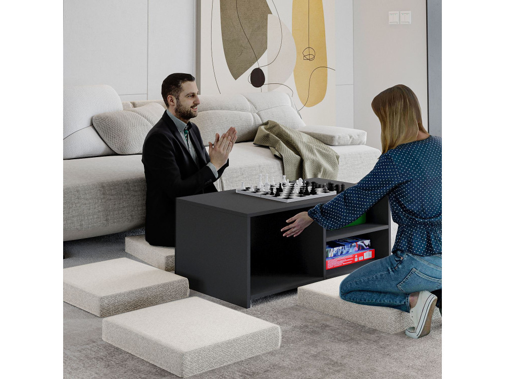 Couchtisch-Set aus Holz "Gord" - 90 x 45 x 44.1 cm - Anthrazit