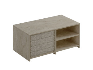 Couchtisch aus Holz "Gord" - 90 x 45 x 44 cm - Travertin