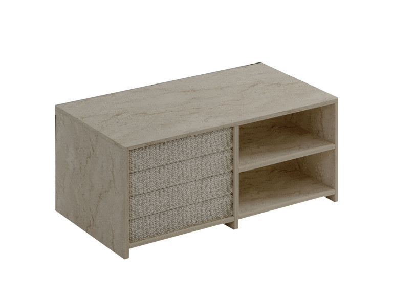 Couchtisch aus Holz "Gord" - 90 x 45 x 44 cm - Travertin