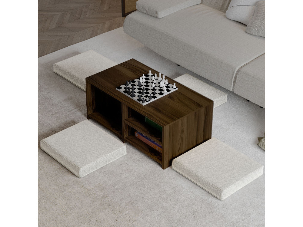 Couchtisch aus Holz "Gord" - 90 x 45 x 44 cm - Braun