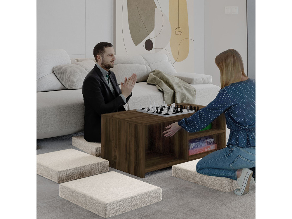 Couchtisch aus Holz "Gord" - 90 x 45 x 44 cm - Braun