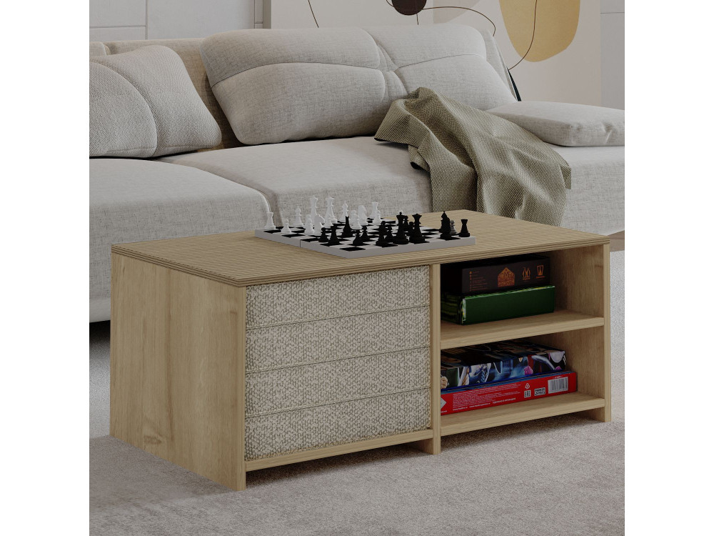 Couchtisch aus Holz "Gord" - 90 x 45 x 44 cm - Beige