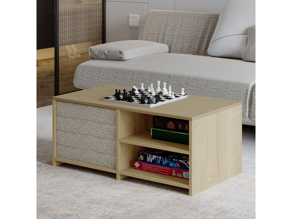 Couchtisch aus Holz "Gord" - 90 x 45 x 44 cm - Beige