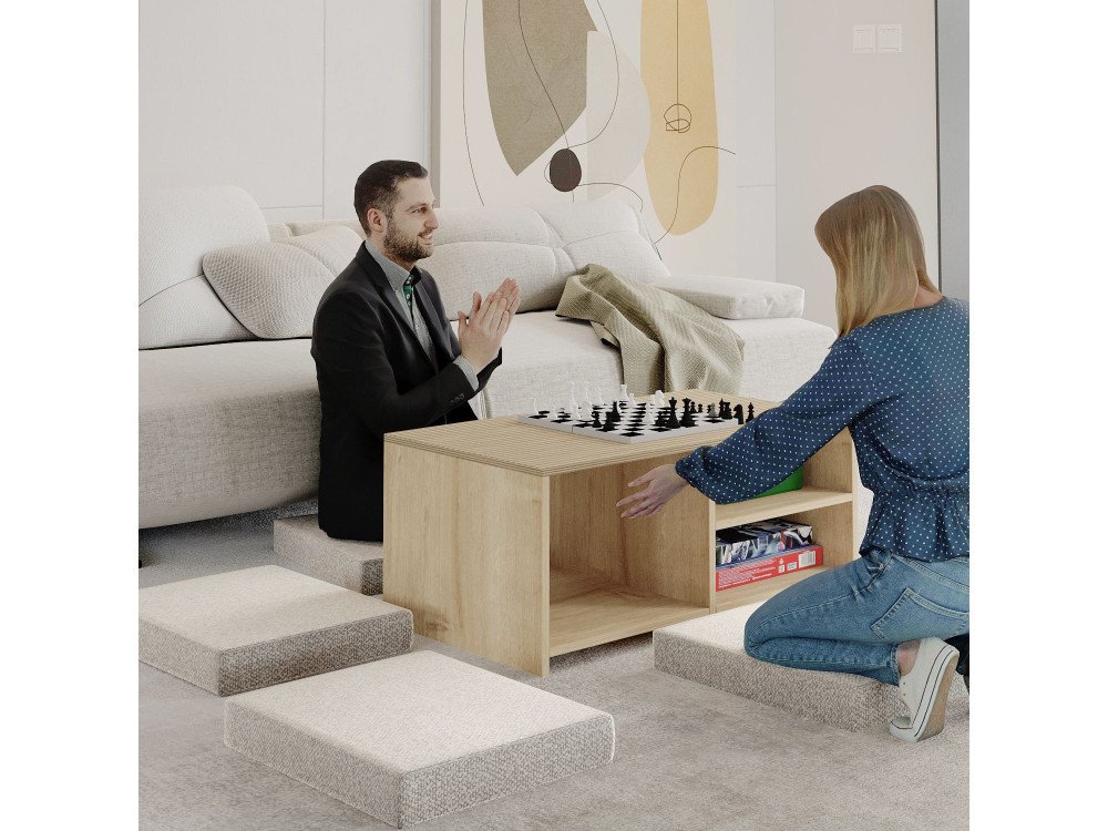 Couchtisch aus Holz "Gord" - 90 x 45 x 44 cm - Beige