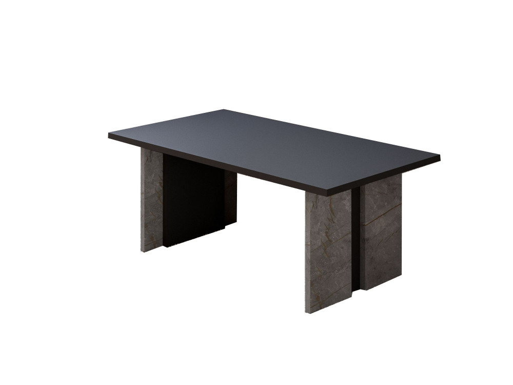 Couchtisch aus Holz "Ravello" - 90 x 50 x 40 cm - Anthrazitgrau marmoriert