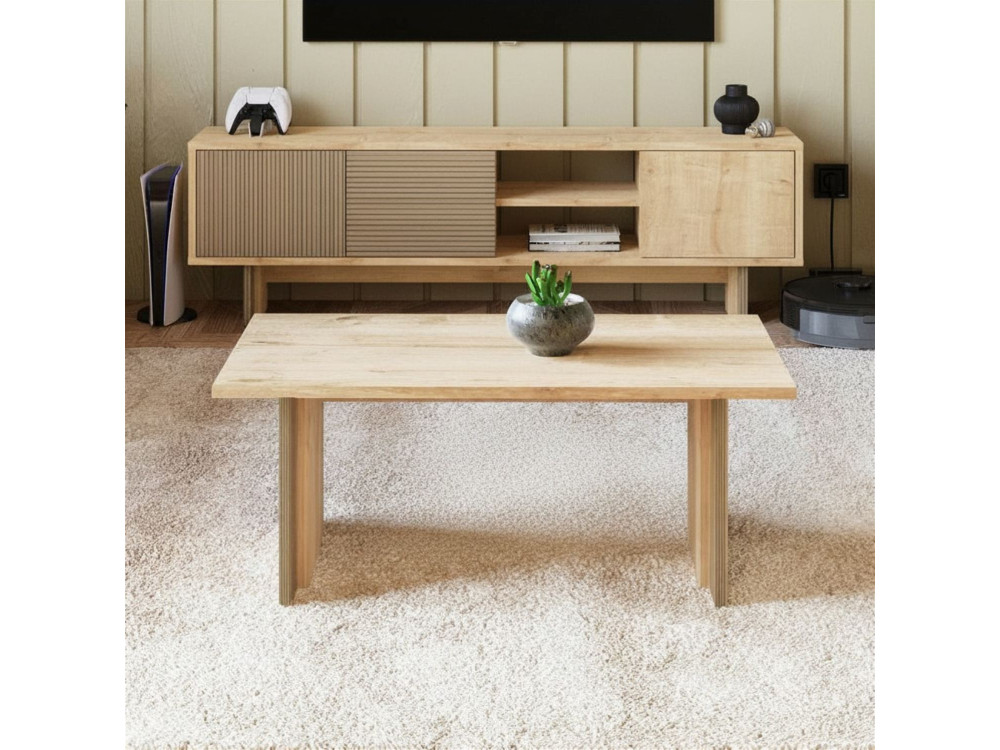 Couchtisch aus Holz "Ravello" - 90 x 50 x 40 cm - Beige