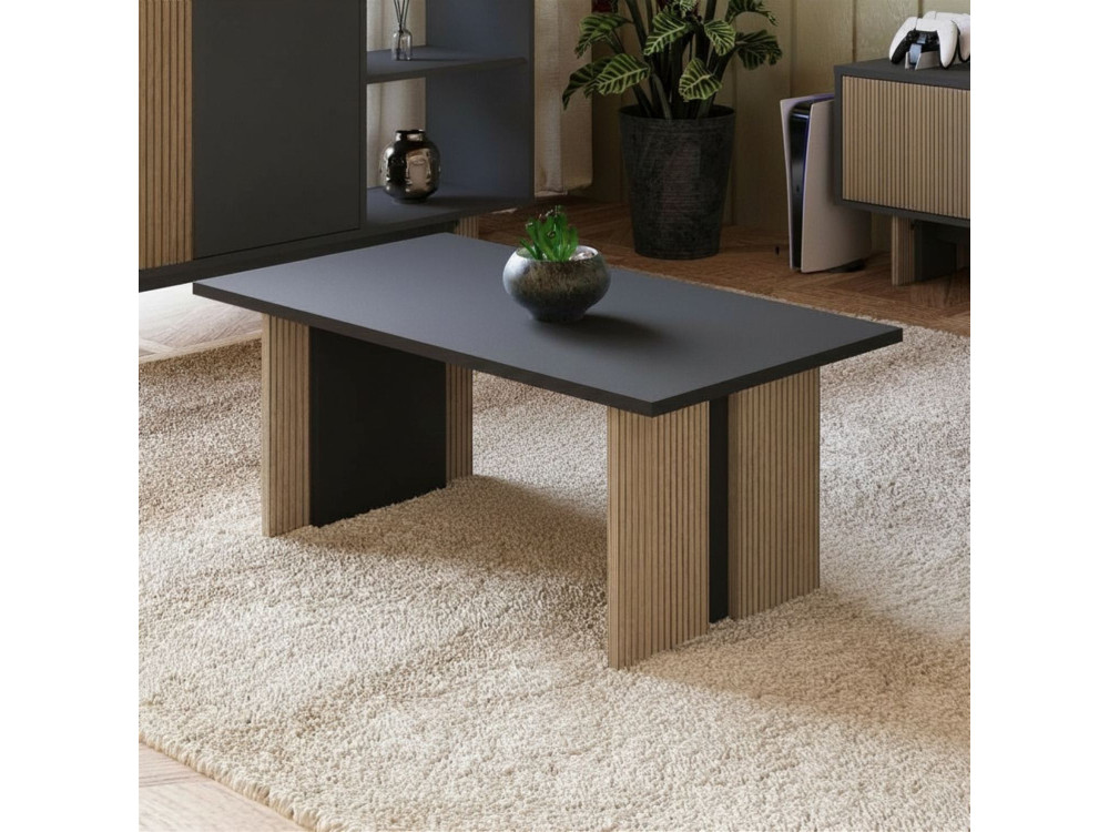 Couchtisch aus Holz "Ravello" - 90 x 50 x 40 cm - Anthrazitgrau