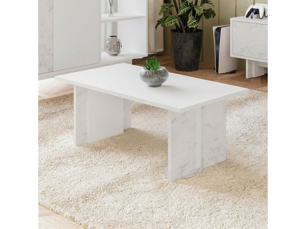 Couchtisch aus Holz "Ravello" - 90 x 50 x 40 cm - Weiß