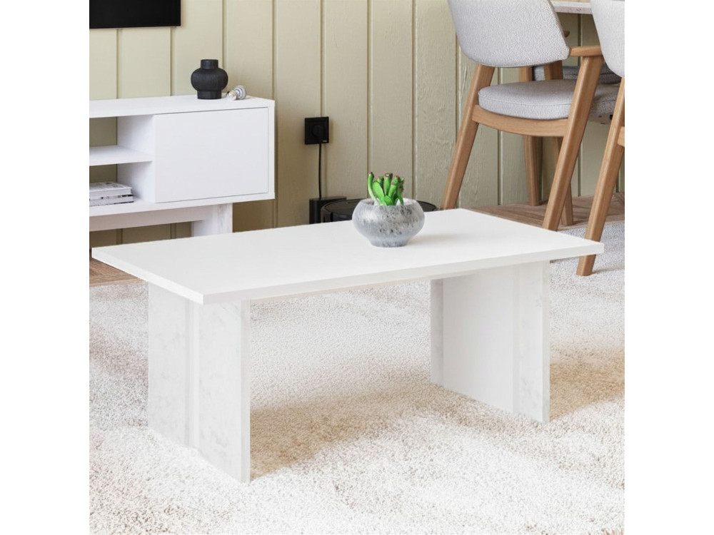 Couchtisch aus Holz "Ravello" - 90 x 50 x 40 cm - Weiß