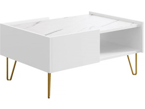 Couchtisch „Narine L“ – 97 × 45 × 65 cm – Weiß