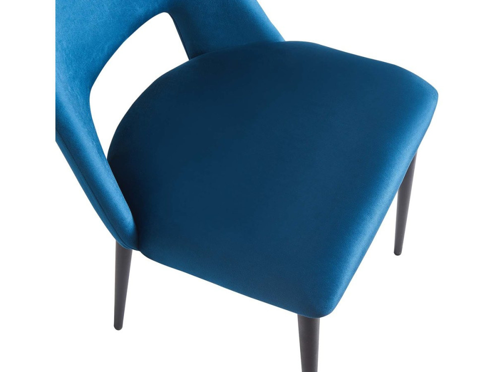 Stuhl aus Samt 2er-Set "Fedora" - Dunkelblau