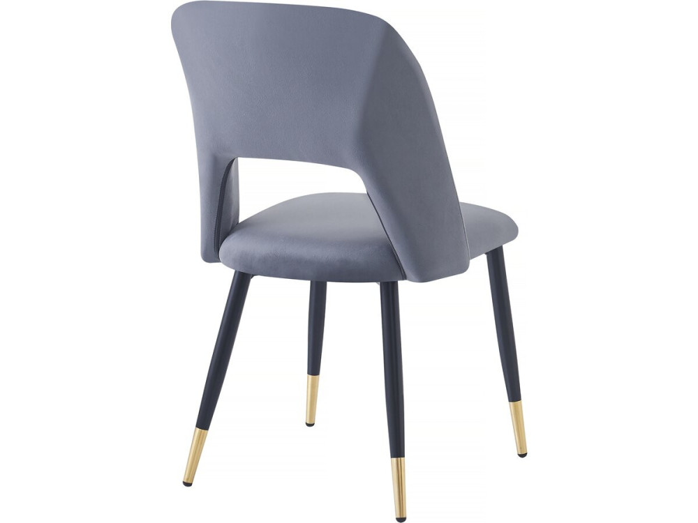 Stuhl aus Samt 2er-Set "Coralie" - Grau