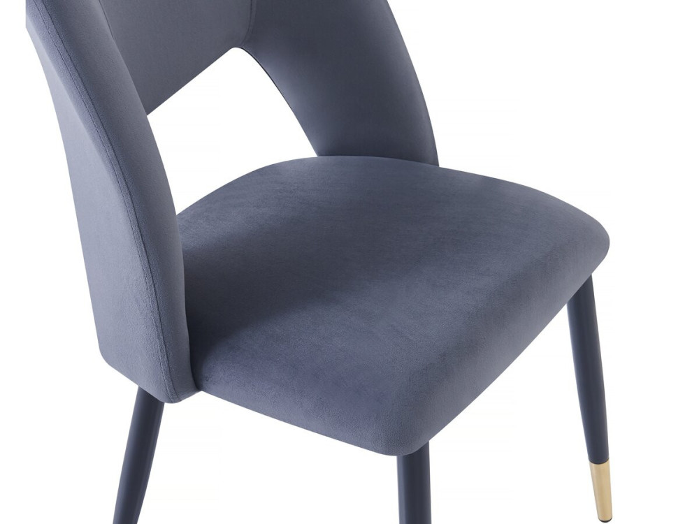 Stuhl aus Samt 2er-Set "Coralie" - Grau