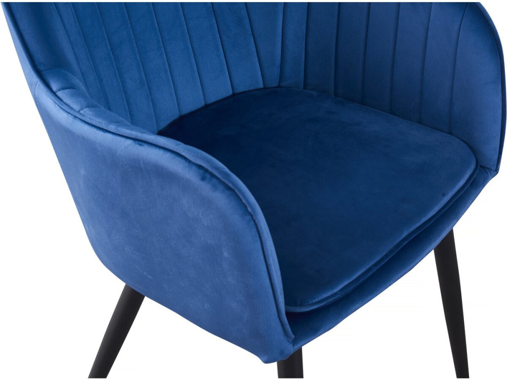 Samtstuhl mit Armlehnen 2er-Set "Velma" - Blau