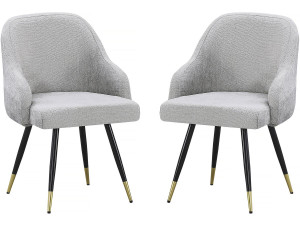 Set mit 2 Stoffstühlen „Harmony“ – 54 x 57 x 90 cm – Hellgrau