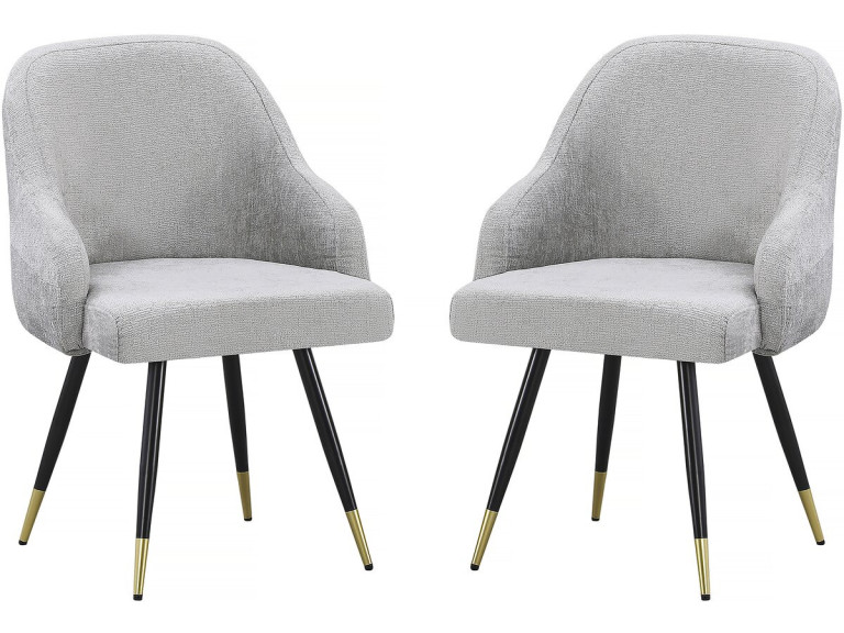 Set mit 2 Stoffstühlen „Harmony“ – 54 x 57 x 90 cm – Hellgrau