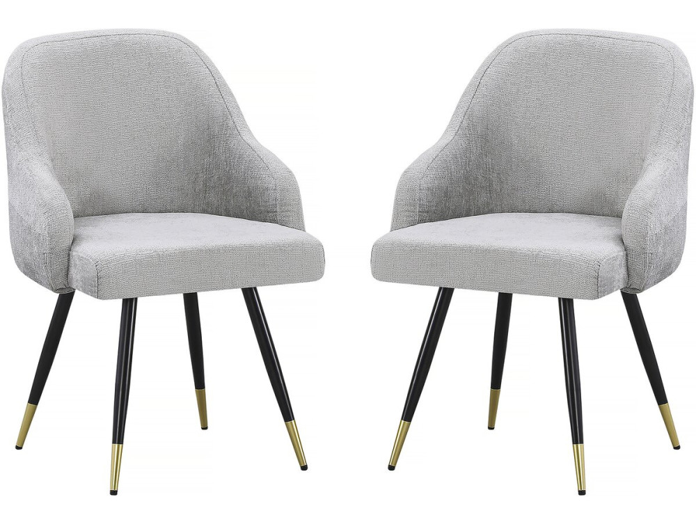 Set mit 2 Stoffstühlen „Harmony“ – 54 x 57 x 90 cm – Hellgrau