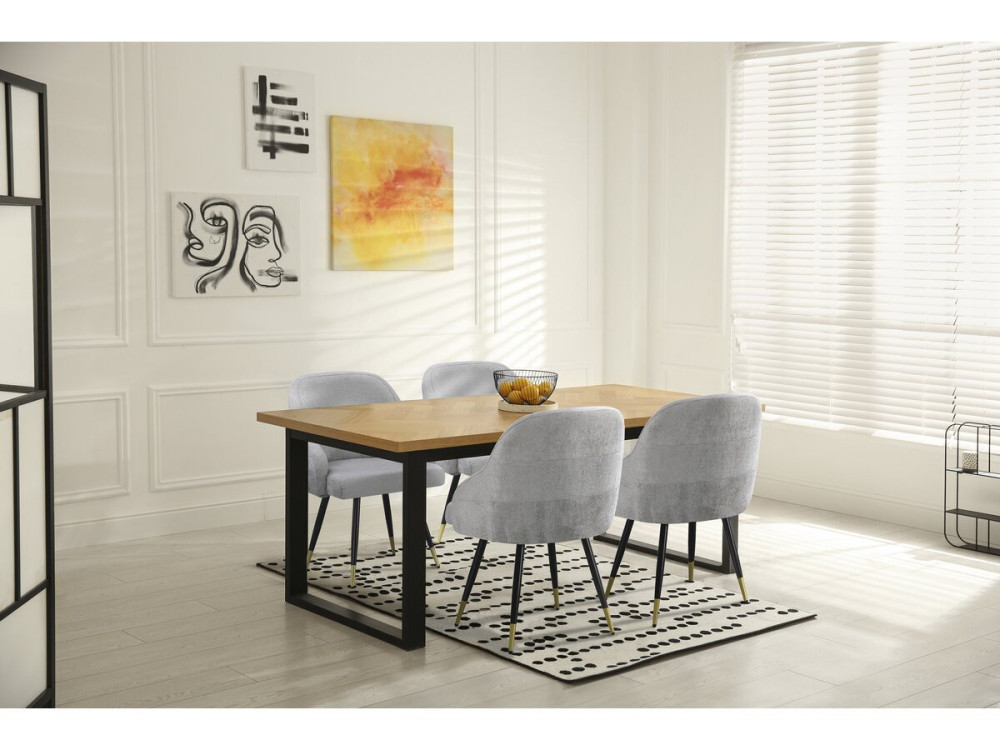 Set mit 2 Stoffstühlen „Harmony“ – 54 x 57 x 90 cm – Hellgrau
