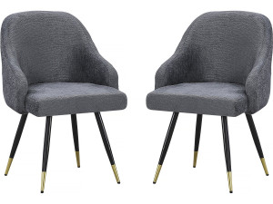 Set mit 2 Stoffstühlen „Harmony“ – 54 x 57 x 90 cm – Grau