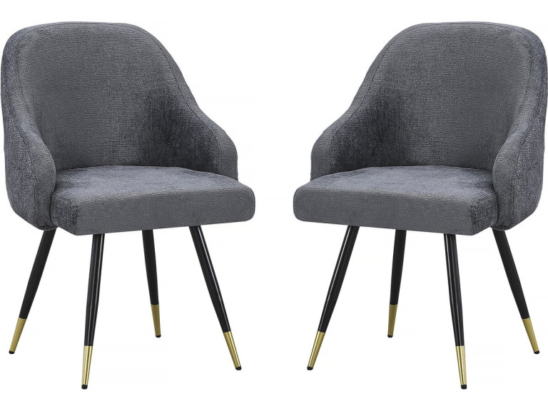 Set mit 2 Stoffstühlen „Harmony“ – 54 x 57 x 90 cm – Grau