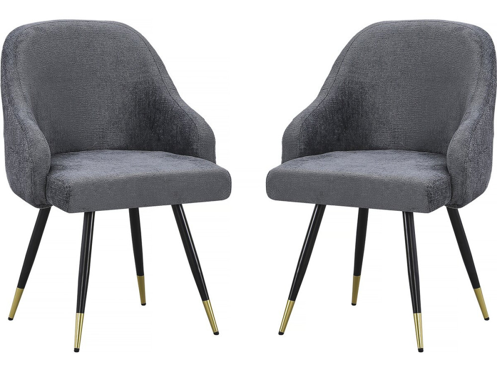 Set mit 2 Stoffstühlen „Harmony“ – 54 x 57 x 90 cm – Grau