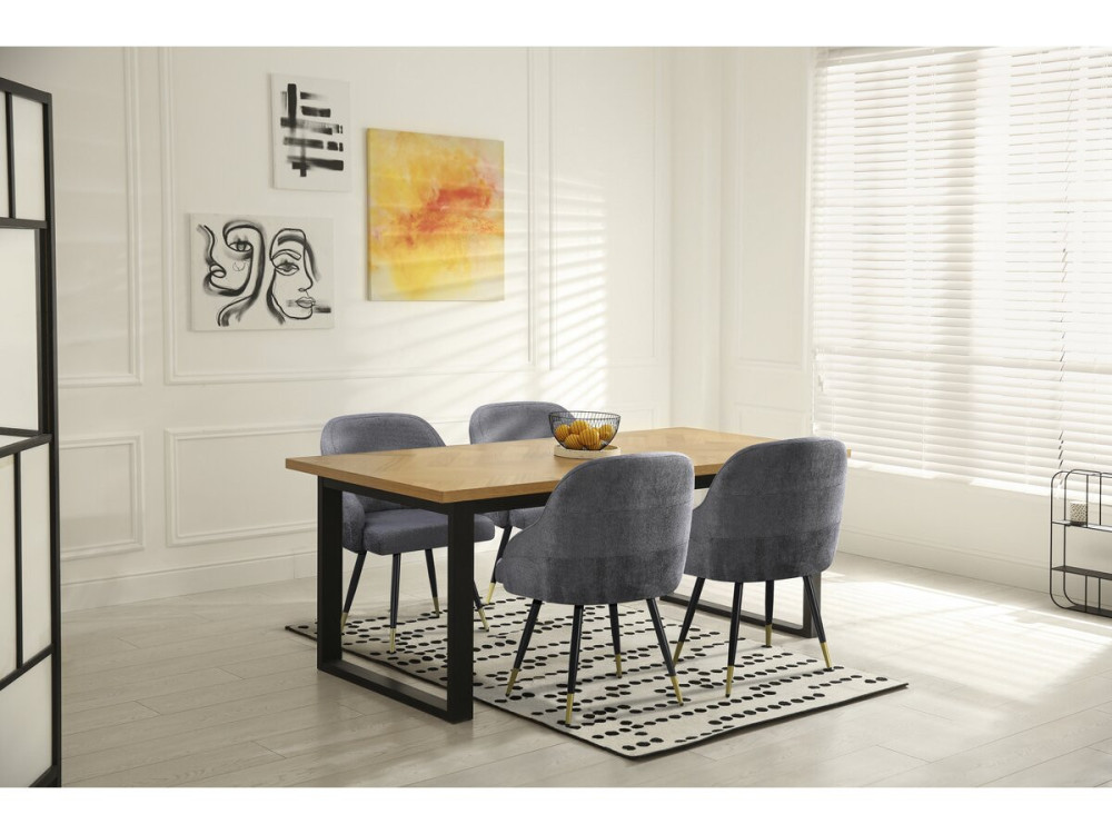 Set mit 2 Stoffstühlen „Harmony“ – 54 x 57 x 90 cm – Grau
