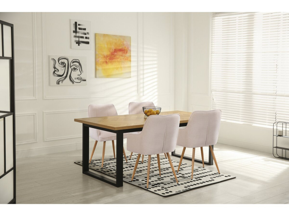 Set mit 2 Cordstühlen „Mayra“ – 60 x 56 x 88 cm – Beige