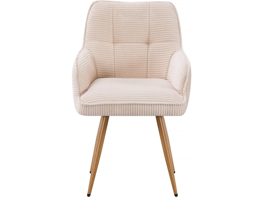 Set mit 2 Cordstühlen „Mayra“ – 60 x 56 x 88 cm – Beige