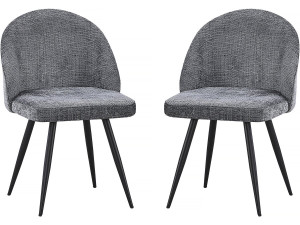 Set mit 2 Stoffstühlen „Samuel“ – 53 x 51 x 82 cm – Grau