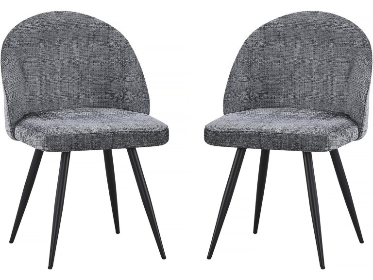 Set mit 2 Stoffstühlen „Samuel“ – 53 x 51 x 82 cm – Grau