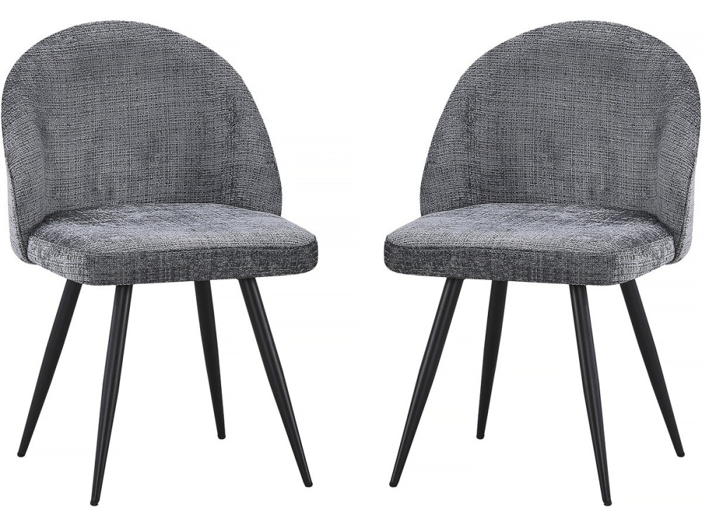 Set mit 2 Stoffstühlen „Samuel“ – 53 x 51 x 82 cm – Grau